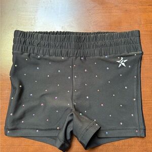Rebel Athletic black shorts with rhinestones
